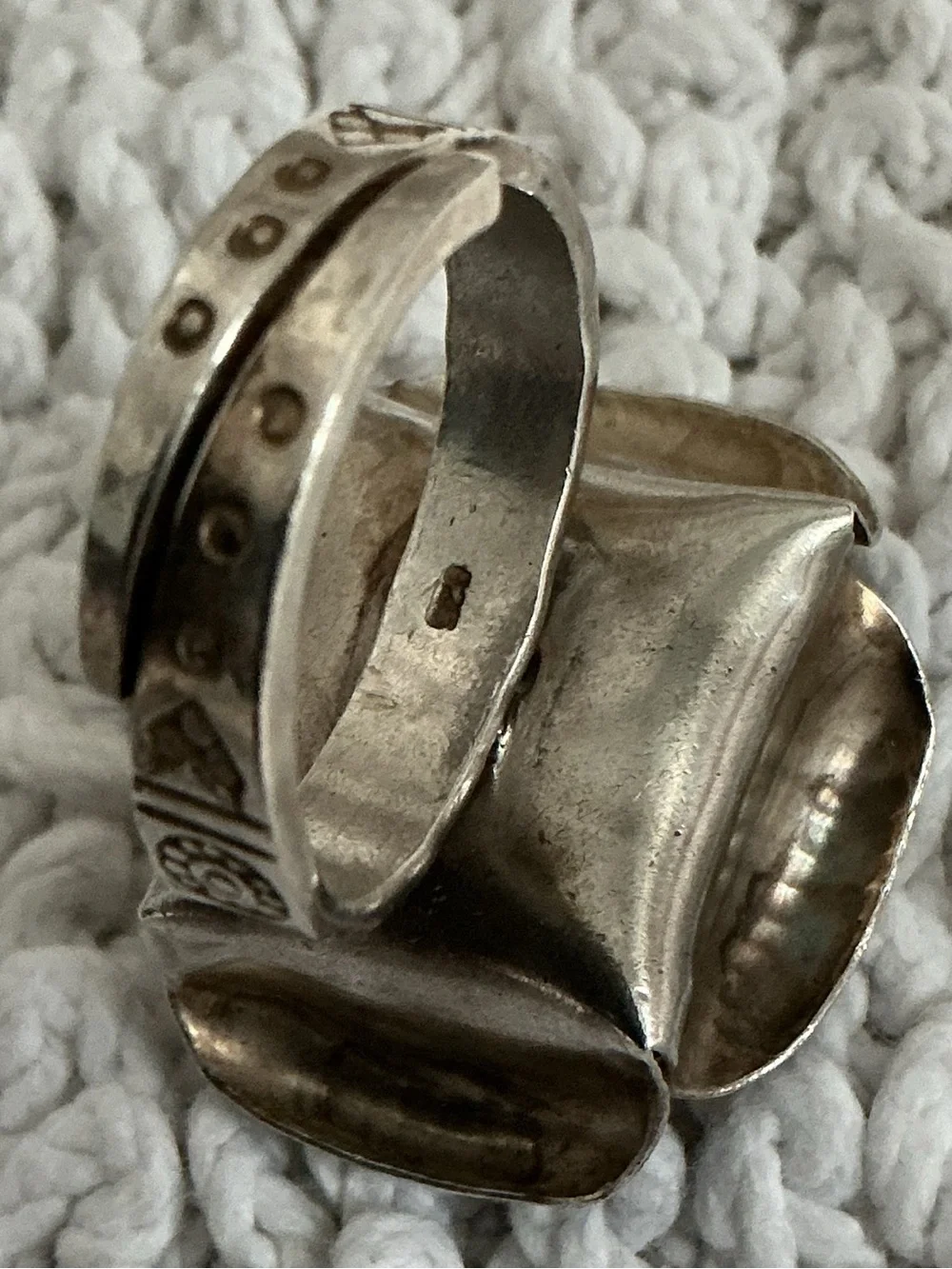 Vintage 925 Rose Adjustable Size Statement Ring